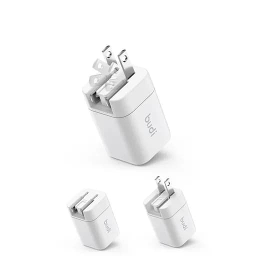 شارژر دیواری 33 وات بودی مدل Budi AC016RSW با دو خروجی USB-C