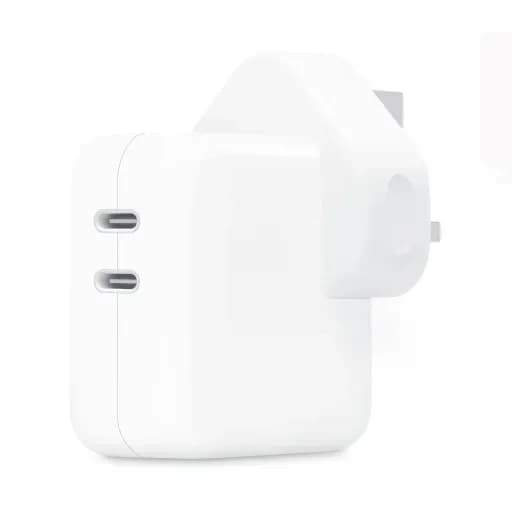 شارژر دیواری 35 وات اپل سه پین مدل Apple A2676 با دو خروجی USB-C