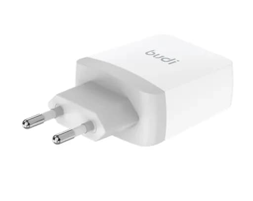 شارژر دیواری 20 وات بودی مدل Budi AC940VEW با خروجی USB و USB-C