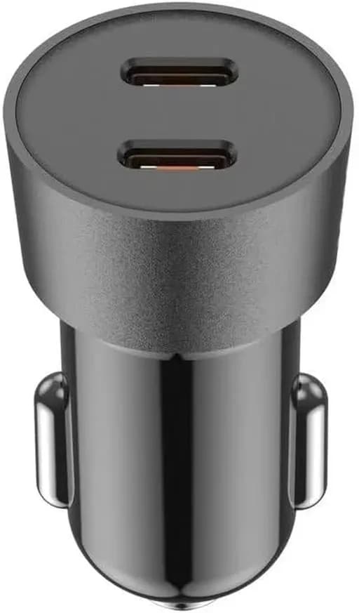 شارژر فندکی 33 وات بودی مدل Budi CC622RTTB با دو خروجی USB-C و کابل شارژ USB-C