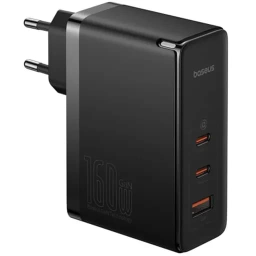شارژر دیواری فست شارژ 160 وات باسئوس مدل Baseus GaN5 Pro با 2 پورت USB-C، 1 پورت USB-A به همراه کابل USB-C