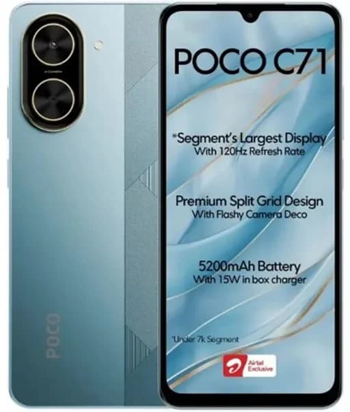 گوشی موبایل شیائومی پوکو مدل Poco C71 ظرفیت 64 گیگابایت رم 3 گیگابایت