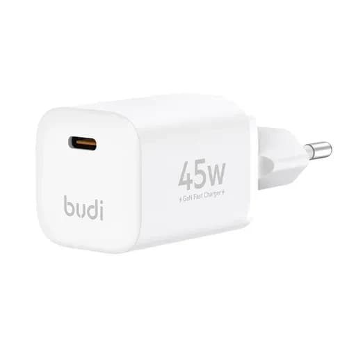 شارژر دیواری فست 45 وات بودی مدل Budi AC020E با یک خروجی USB-C