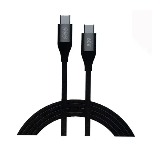 کابل شارژ کنفی USB-C به USB-C کیو سی وای مدل QCY DC21 توان 60 وات طول 1.2 متر